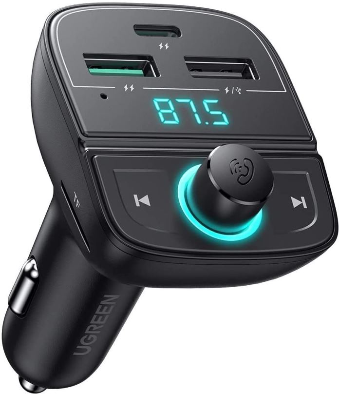 FM Transmitter Ugreen Bluetooth Car Charger 5.0 (PD, QC3.0, USB Flash Drive, TF)