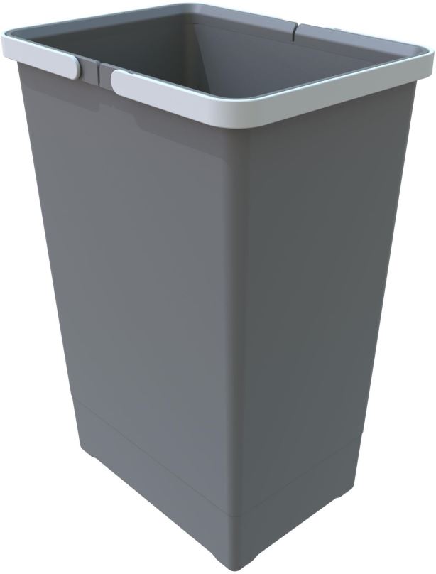 Odpadkový koš Elletipi Plastový koš s rukojeťmi BIG, 24 L, šedý, 44 x 22,5 x 30 cm