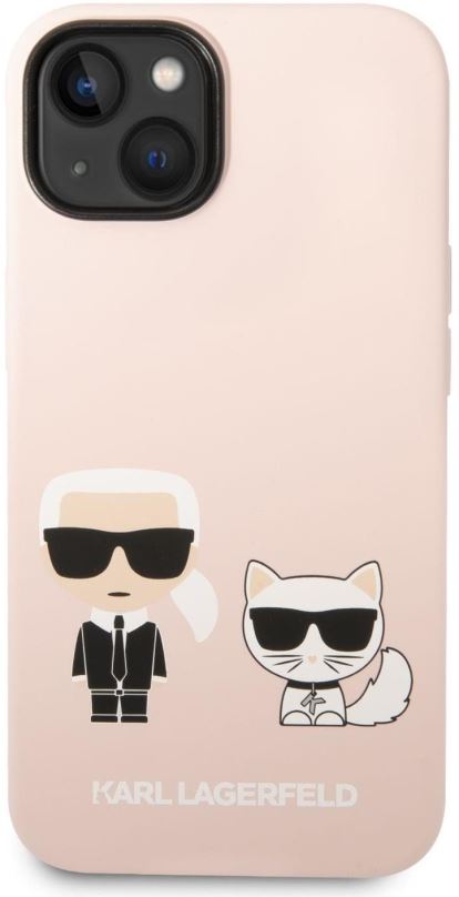 Kryt na mobil Karl Lagerfeld and Choupette Liquid Silicone Zadní Kryt pro iPhone 14 Plus Pink