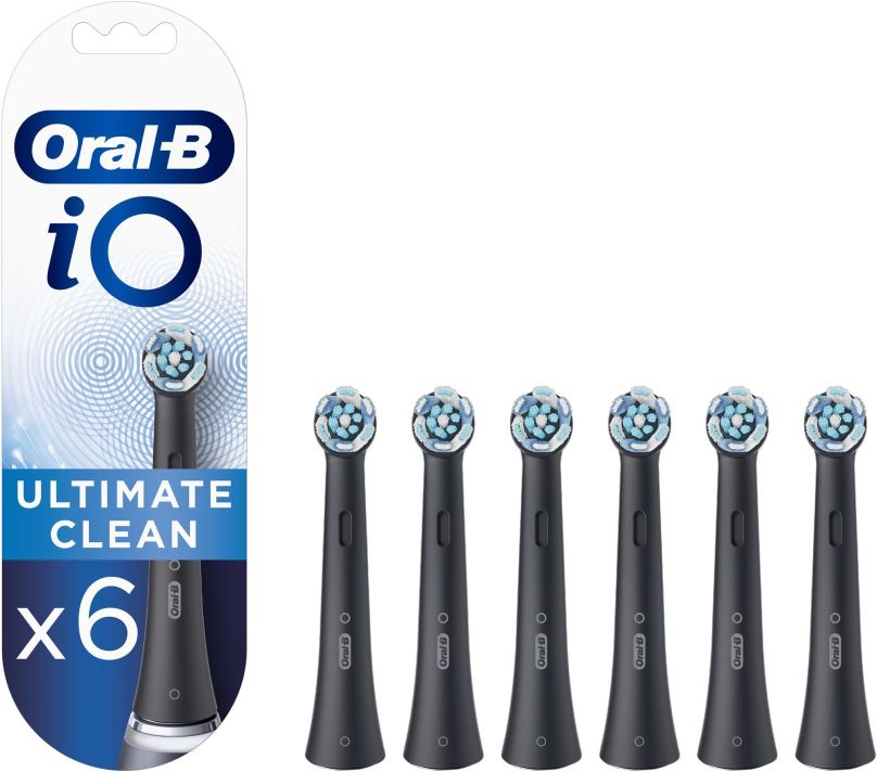 Náhradní hlavice k zubnímu kartáčku Oral-B iO Ultimate Clean Černé Kartáčkové Hlavy, 6 ks