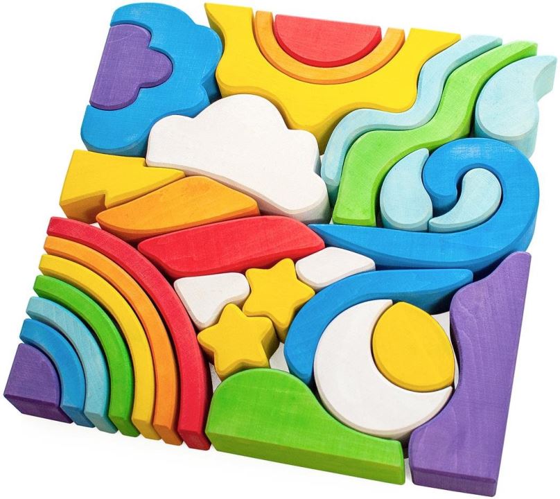 Vzdělávací sada Ulanik Dřevěná hračka Montessori Mozaika Sky