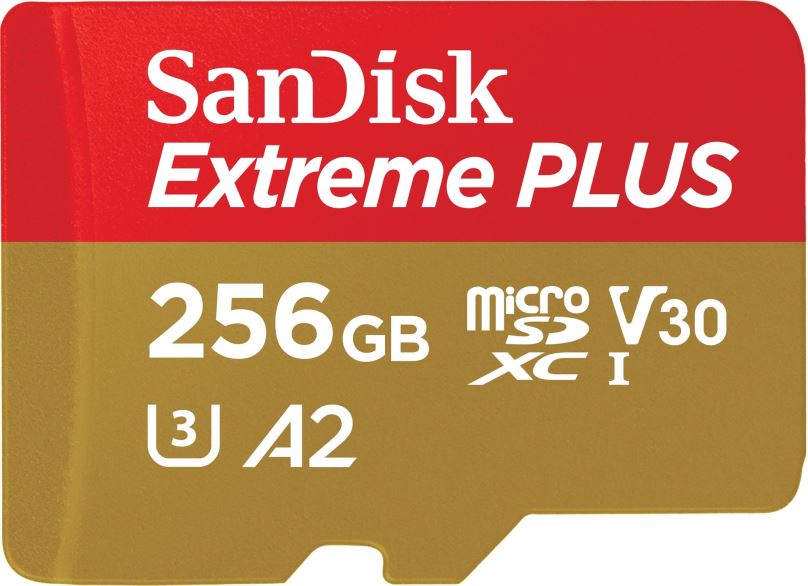 Paměťová karta SanDisk microSDXC 256GB Extreme PLUS + Rescue PRO Deluxe + SD adaptér