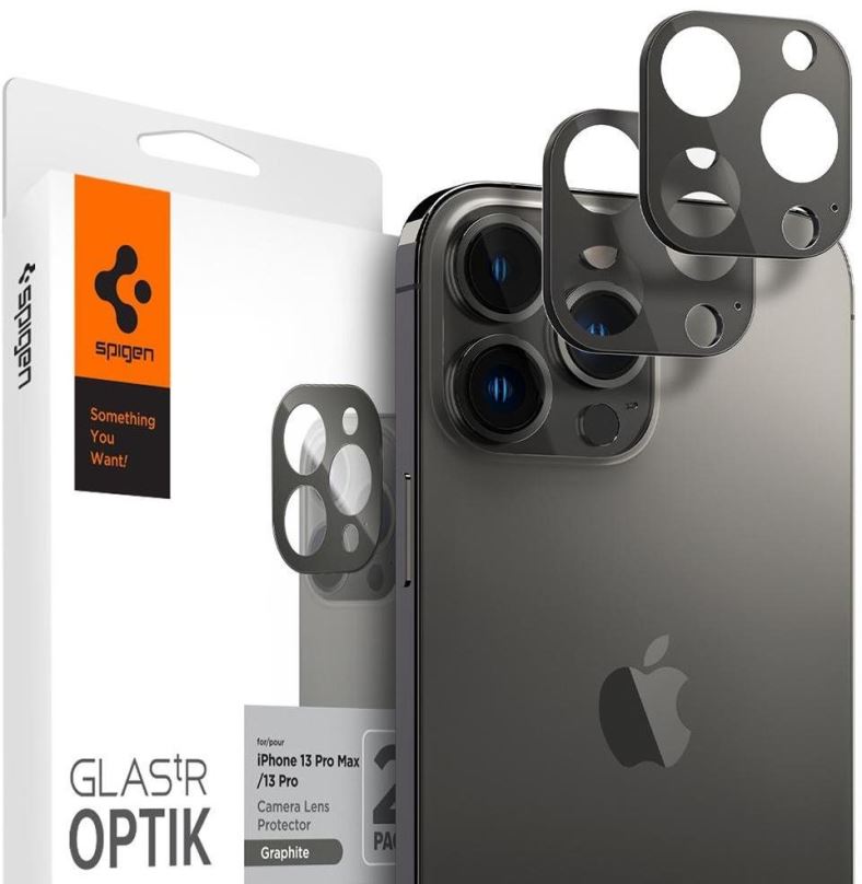 Ochranné sklo na objektiv Spigen tR Optik 2 Pack Graphite iPhone 13 Pro/13 Pro Max