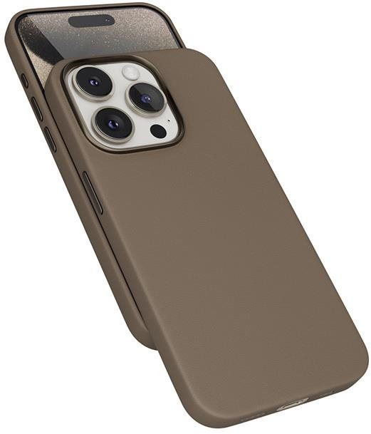 Kryt na mobil Epico Mag+ kožený kryt iPhone 15 Pro - pískový