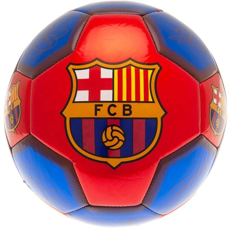 Fotbalový míč Ouky FC Barcelona, podpisy, modro-červený, vel. 5