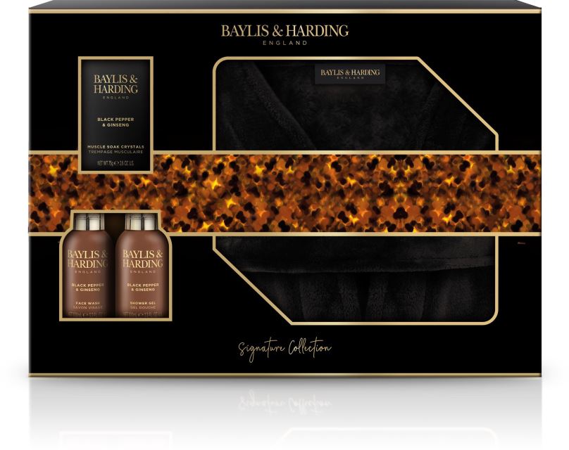 Dárková kosmetická sada BAYLIS & HARDING Sada koupelových přípravků pro muže s županem - Signature Men's Black Pep
