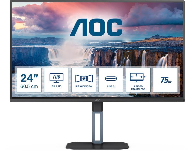 LCD monitor 23,8" AOC 24V5CE/BK