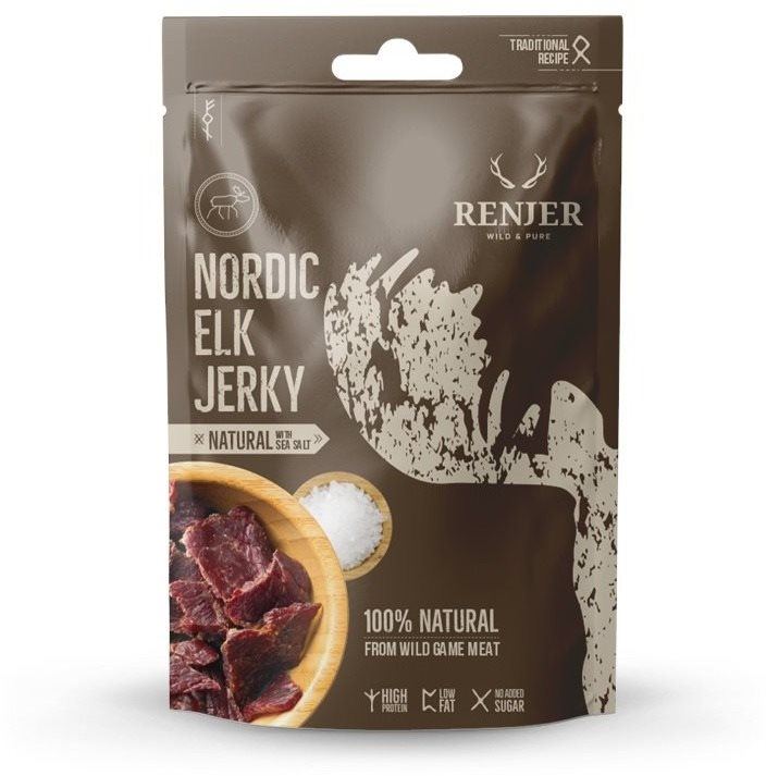 Sušené maso Renjer Traditional Nordic Elk (Losi) Jerky Sea Salt 25 g