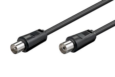 goobay Kabel anténní 75 Ohm, IEC169-2, M-F, 2,5m, lomený na obou koncích 90°, černý