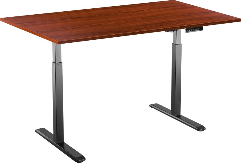 Výškově nastavitelný stůl AlzaErgo Table ET2 černý + deska  TTE-01 140x80cm lamino kaštan