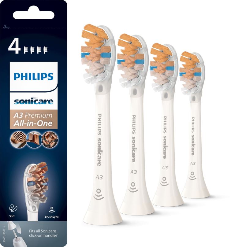 Náhradní hlavice k zubnímu kartáčku Philips Sonicare Premium  All-in-One HX9094/10, 4 ks