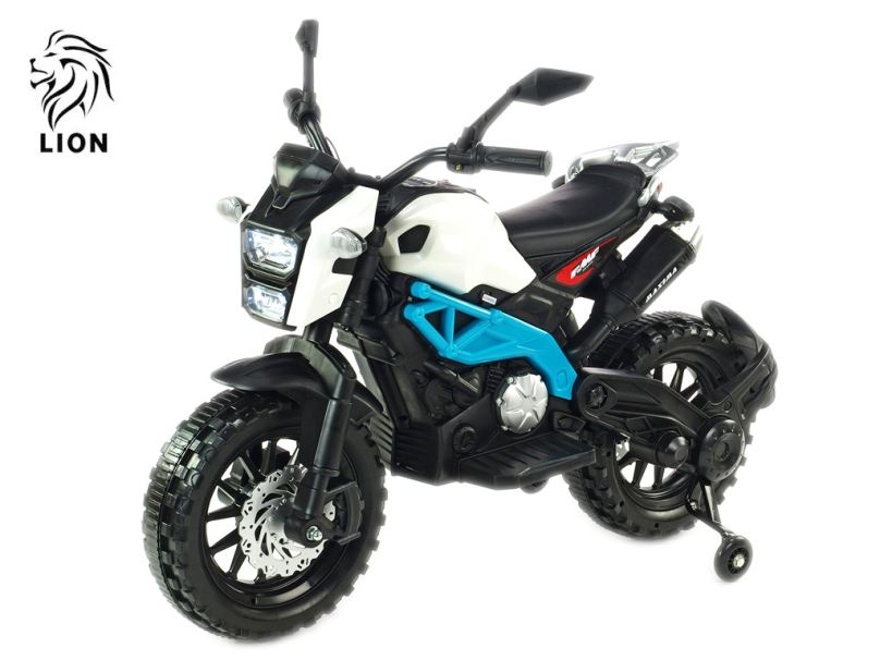 Elektrická motorka terénní pro děti Lion, bílá