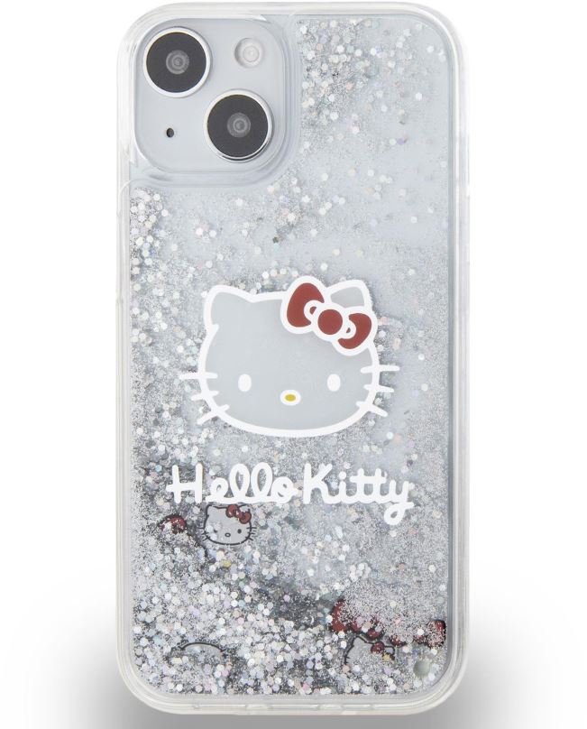 Kryt na mobil Hello Kitty Liquid Glitter Electroplating Head Logo Zadní Kryt pro iPhone 13 Transparent