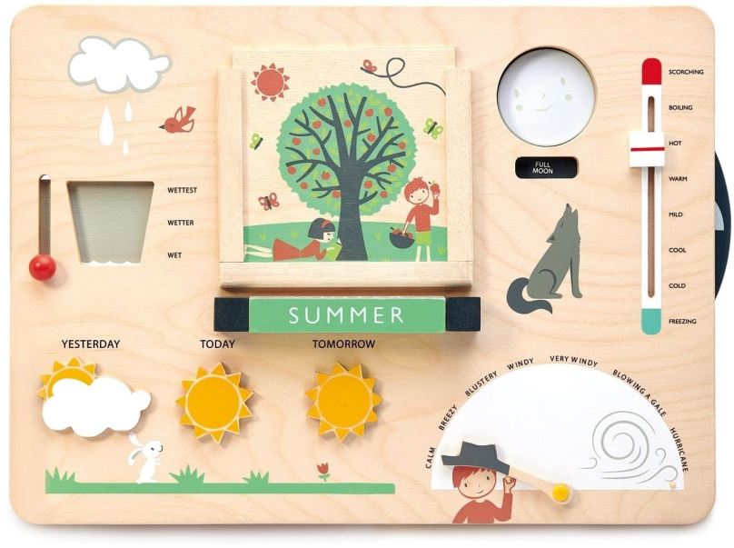 Didaktická hračka Tender Leaf Dřevěný edukativní panel počasí Weather Watch