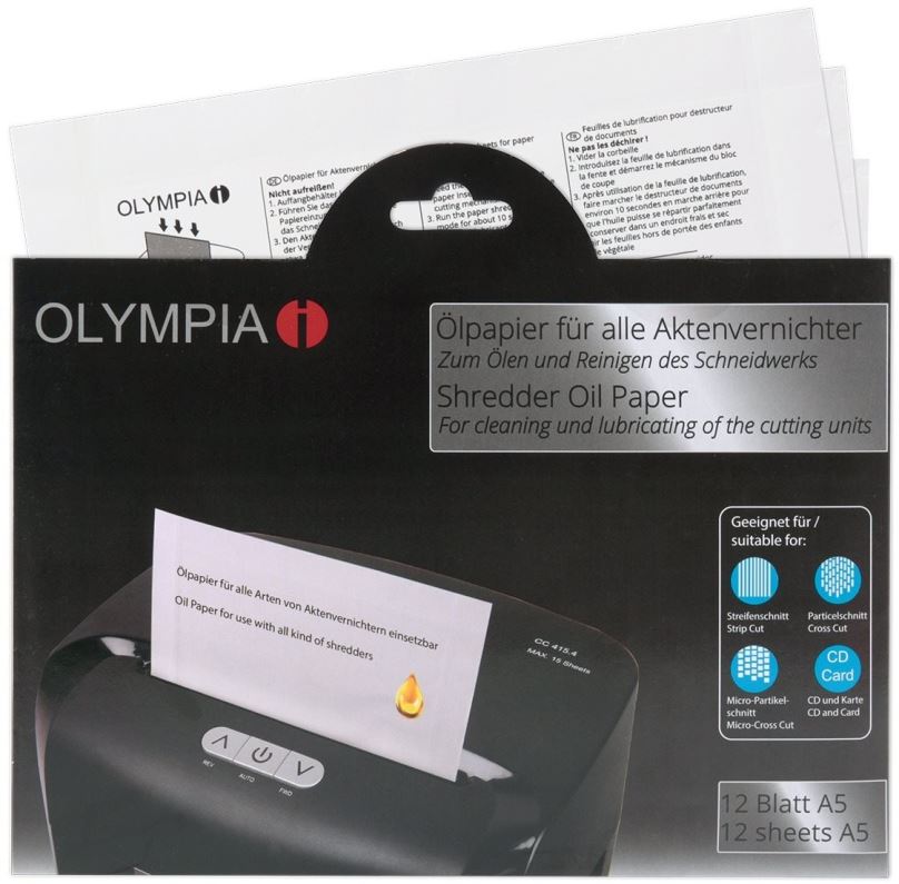 Olejový papír OLYMPIA Olejové obálky pro skartovače - balení 12 ks