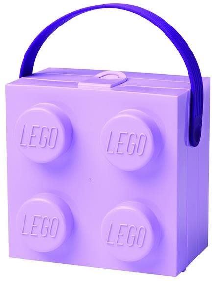 Svačinový box LEGO box s rukojetí - fialová