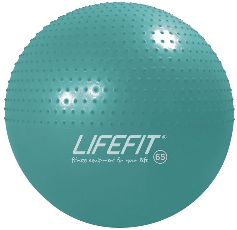 Gymnastický míč Lifefit Massage ball 65 cm, tyrkysový