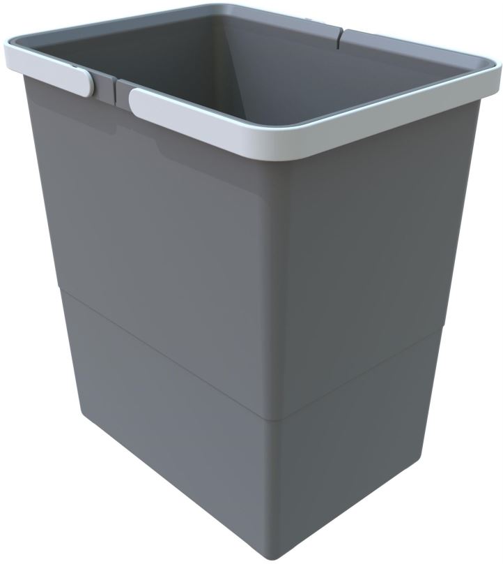 Odpadkový koš Elletipi Plastový koš s rukojeťmi BIG, 18 L, šedý, 34 x 22,5 x 30 cm