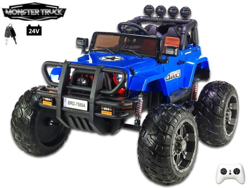 Elektrické auto pro děti Wrangler Monster Truck, modrý