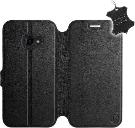 Kryt na mobil Flip pouzdro na mobil Samsung Xcover 4 - Černé - kožené - Black Leather