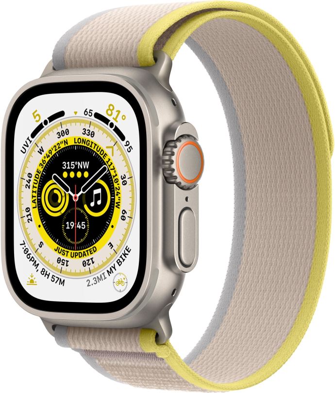Chytré hodinky Apple Watch Ultra 49mm titanové pouzdro se žluto-béžovým trailovým tahem - M/L