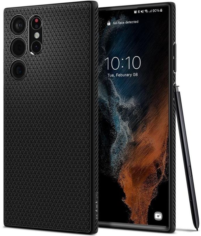 Kryt na mobil Spigen Liquid Air Matte Black Samsung Galaxy S22 Ultra 5G