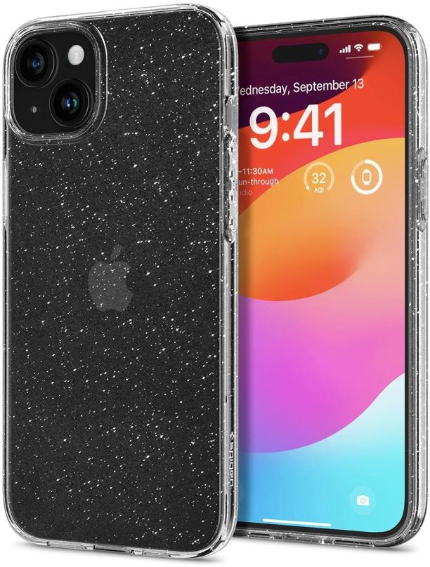 Kryt na mobil Spigen Liquid Crystal Glitter Crystal Quartz iPhone 15 Plus
