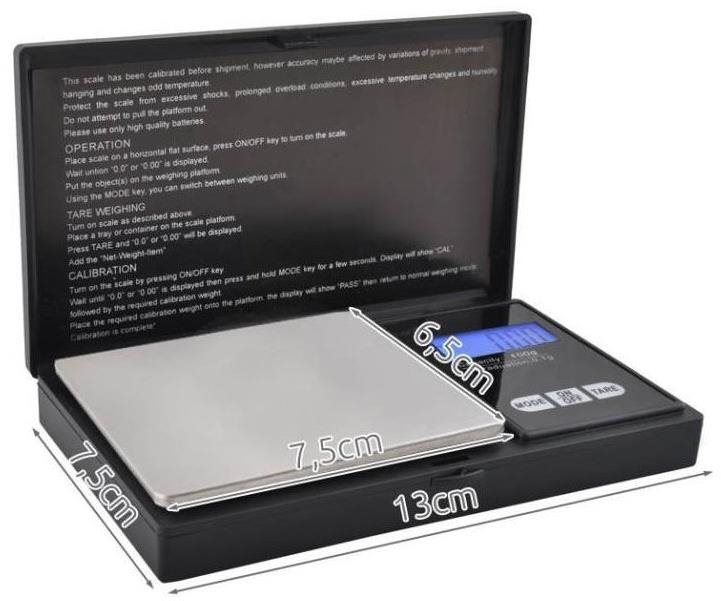 Kuchyňská váha ISO 2612 Kapesní digitální váha Professional 500 0,1g