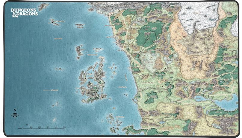 Podložka pod myš Konix Dungeons & Dragons Faerun Map Mousepad