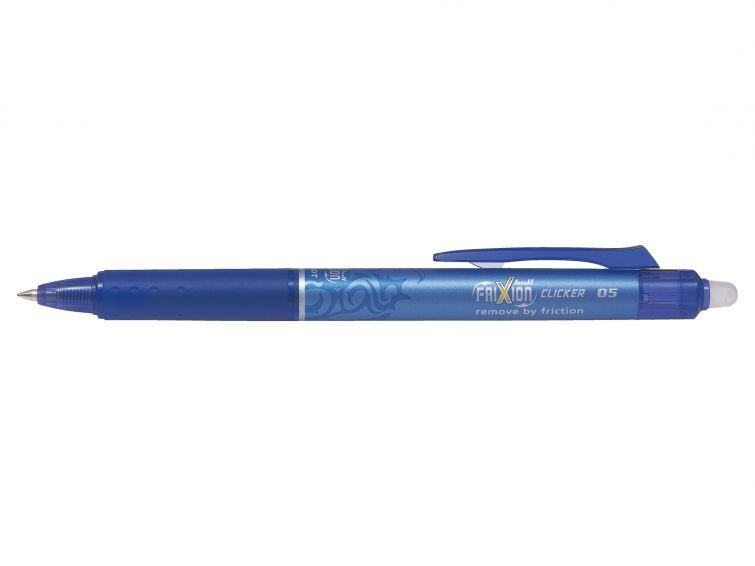 Gumovací pero PILOT FriXion Clicker 05 / 0.25 mm, modré - balení 1 ks + 3 ks náplně