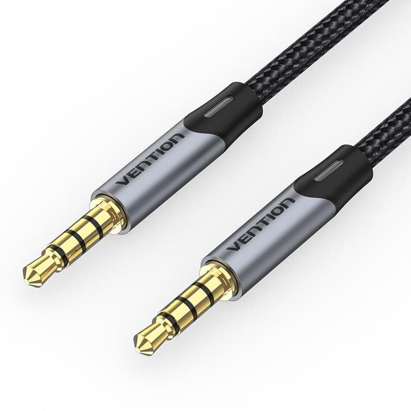 Audio kabel Vention TRRS 3.5MM Male to Male Aux Cable 1.5M Gray