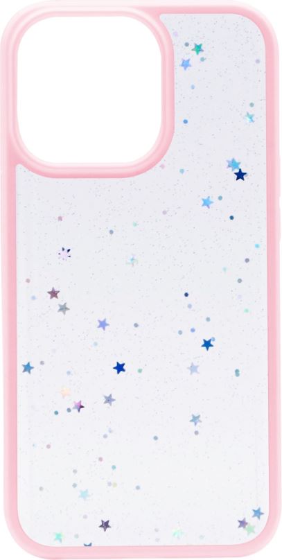Kryt na mobil iWill Clear Glitter Star Phone Case pro iPhone 13 Pro Pink