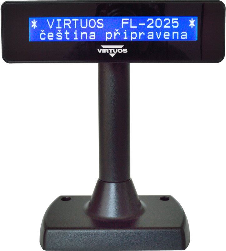Zákaznický displej Virtuos LCD FL-2025MB 2x20 černý