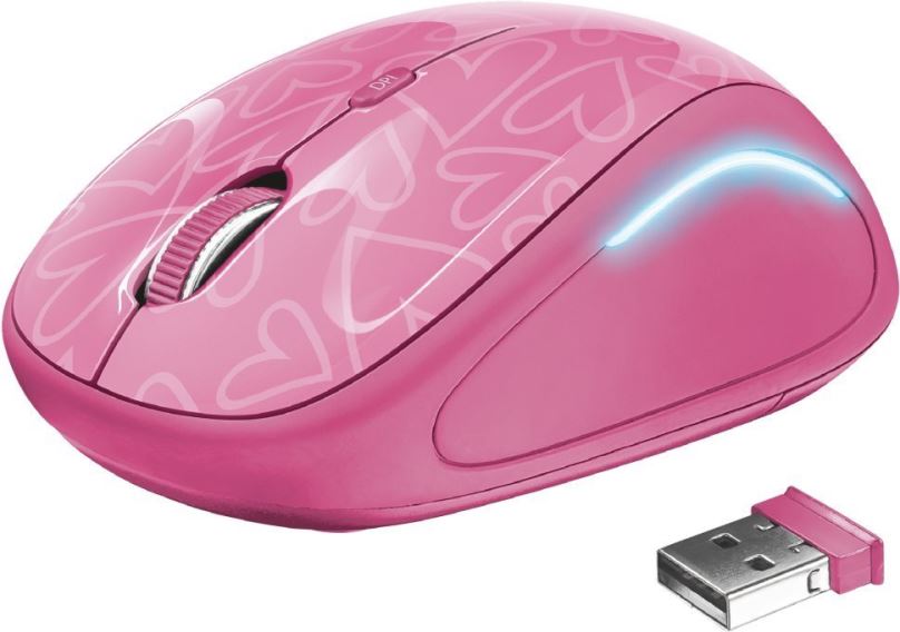 Myš Trust Yvi FX Wireless Mouse - pink