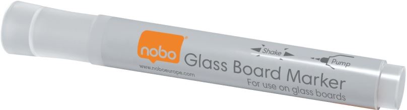 Popisovače NOBO Glass Whiteboard Markers, bílý - balení 4 ks