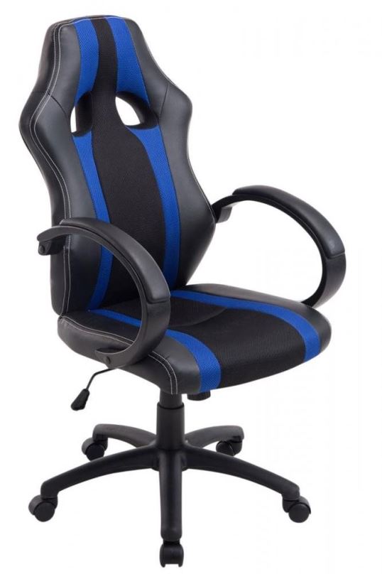 Herní židle BHM GERMANY Velvet, černá / modrá