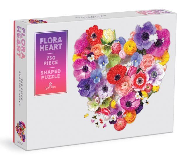 GALISON Tvarové puzzle Květinové srdce 750 dílků