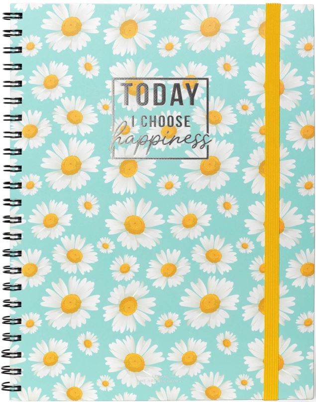 Poznámkový blok Legami Trio Spiral Notebook - Maxi Daisy (Today I choose happiness)