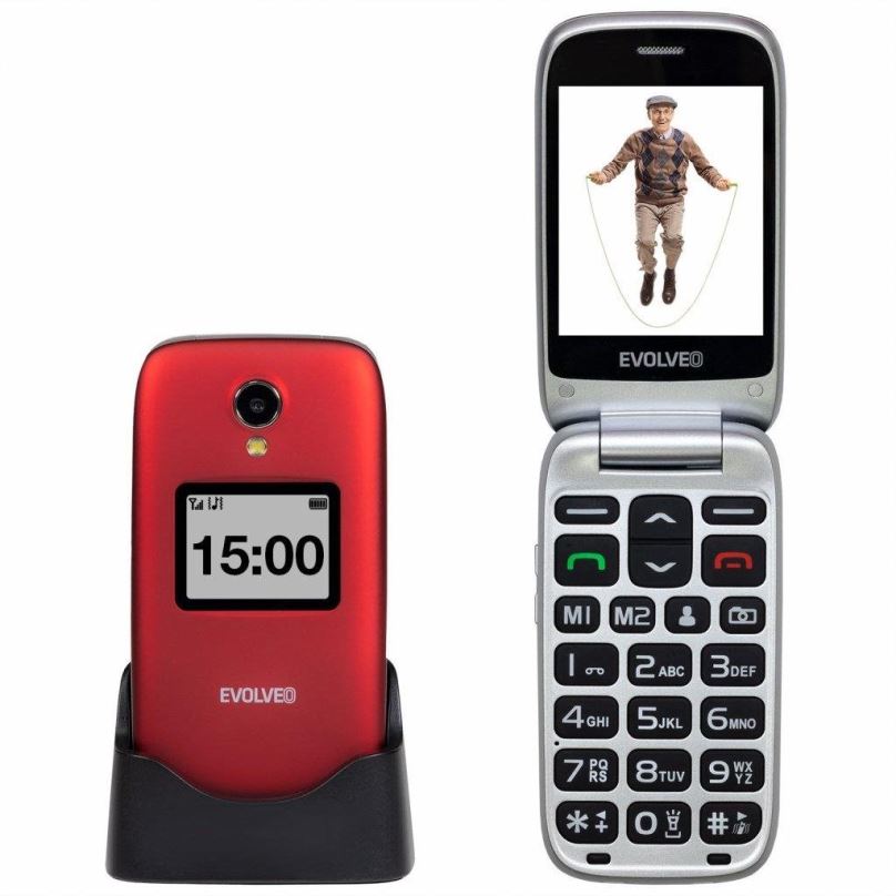 Mobilní telefon EVOLVEO EasyPhone FP červená