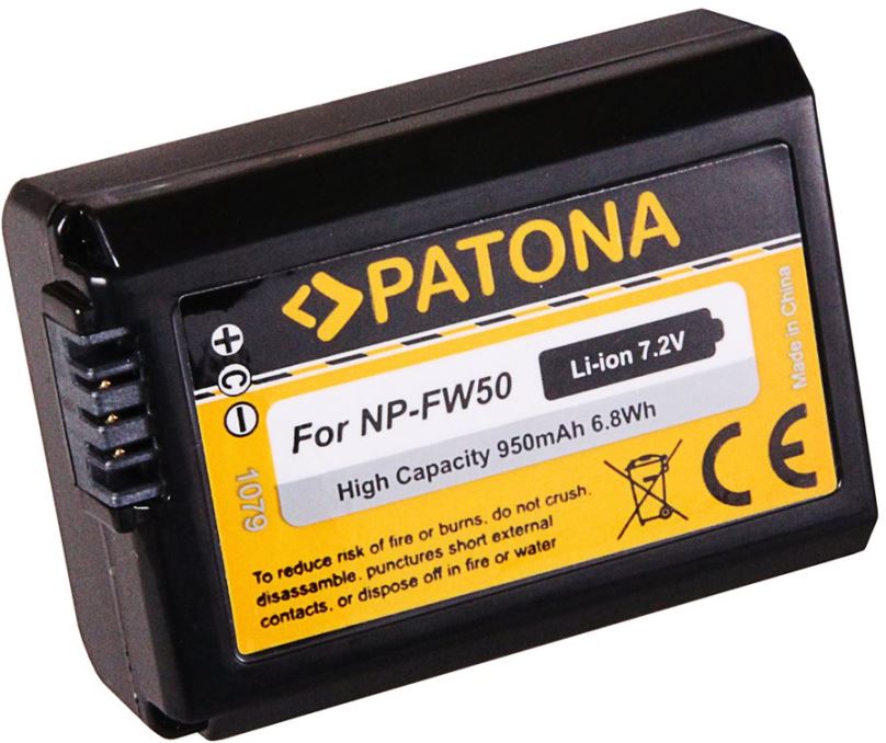 Baterie pro fotoaparát PATONA pro Sony NP-FW50 950 mAh/6.8Wh/7.2V Li-Ion