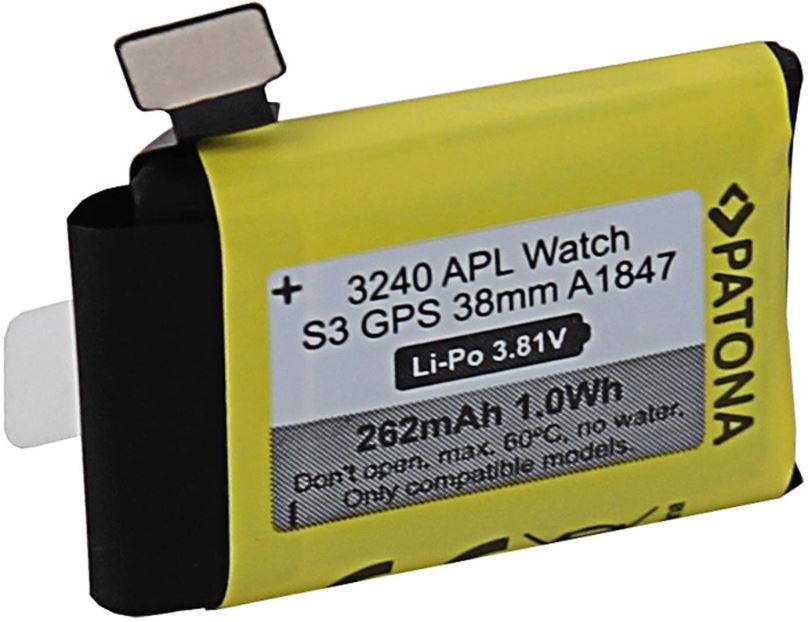 Baterie do chytrých hodinek PATONA pro Apple Watch 3 GPS 262mAh A1847 38mm