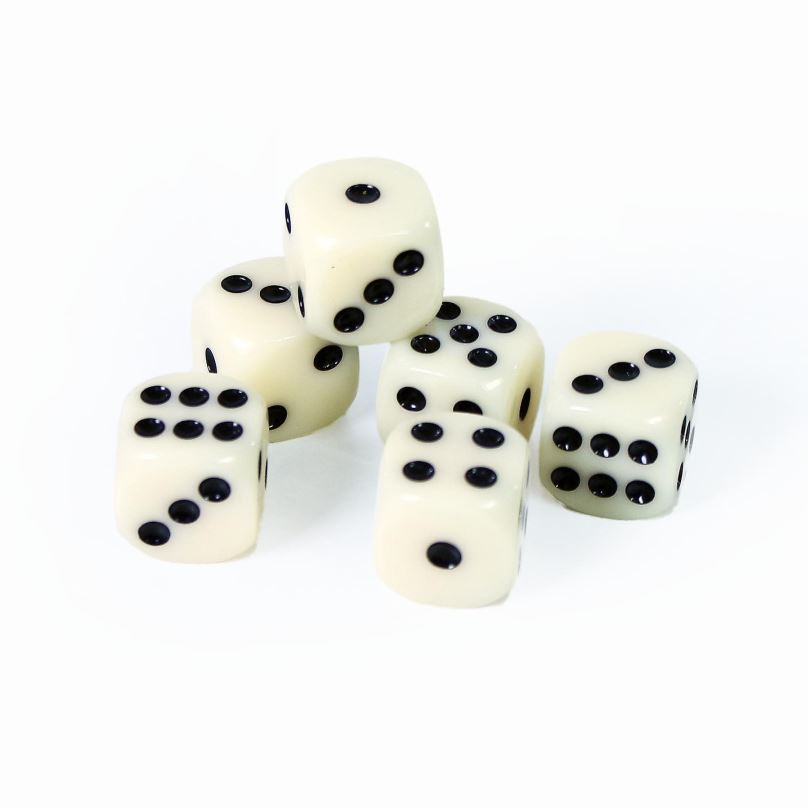 Společenská hra RAPPA Hrací kostky bílé 6 ks