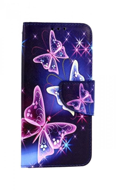 Kryt na mobil TopQ Pouzdro Samsung A40 knížkové Modré s motýlky 81012