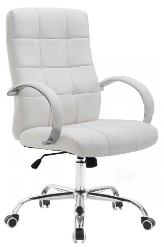 Kancelářská židle BHM GERMANY Mikos, syntetická kůže, bílá