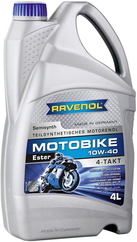 Motorový olej RAVENOL Motobike 4-T Ester 10W-40; 4 L