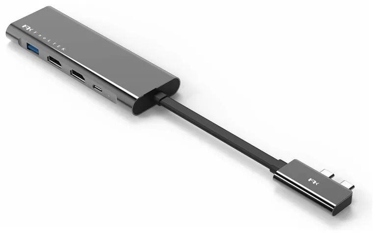 Replikátor portů Feeltek Portable 9 in 2 USB-C Hub, gray