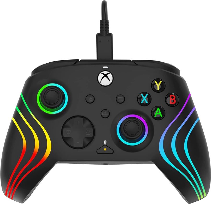 Gamepad PDP Afterglow Wave Wired Controller - Black - Xbox