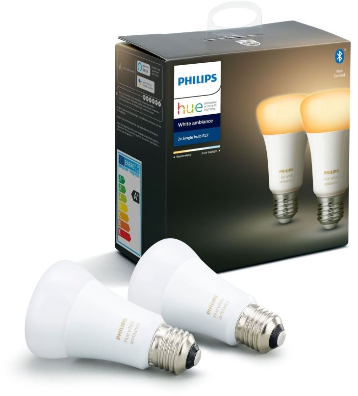 LED žárovka Philips Hue White Ambiance 6W E27 set 2ks
