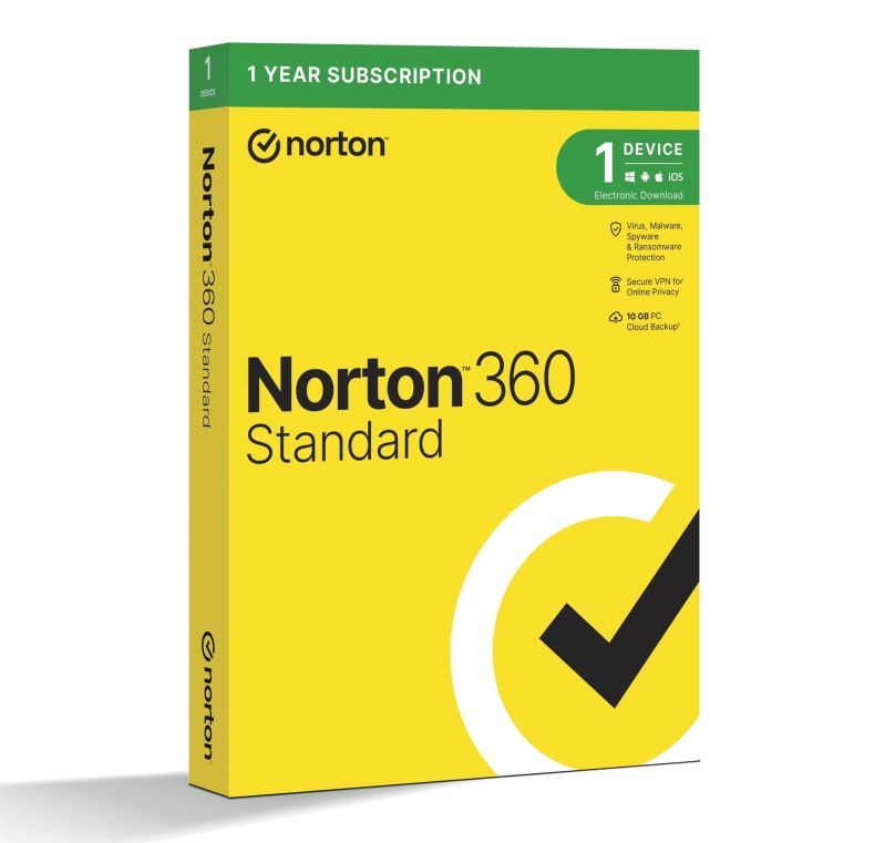 Internet Security Norton 360 Standard 10GB, VPN, 1 uživatel, 1 zařízení, 12 měsíců (elektronická licence)