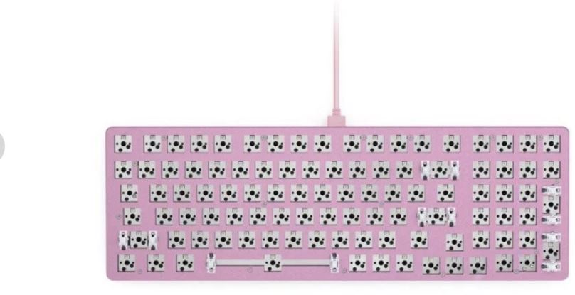 Herní klávesnice Glorious GMMK 2 Compact keyboard - Barebone, ANSI-Layout, pink